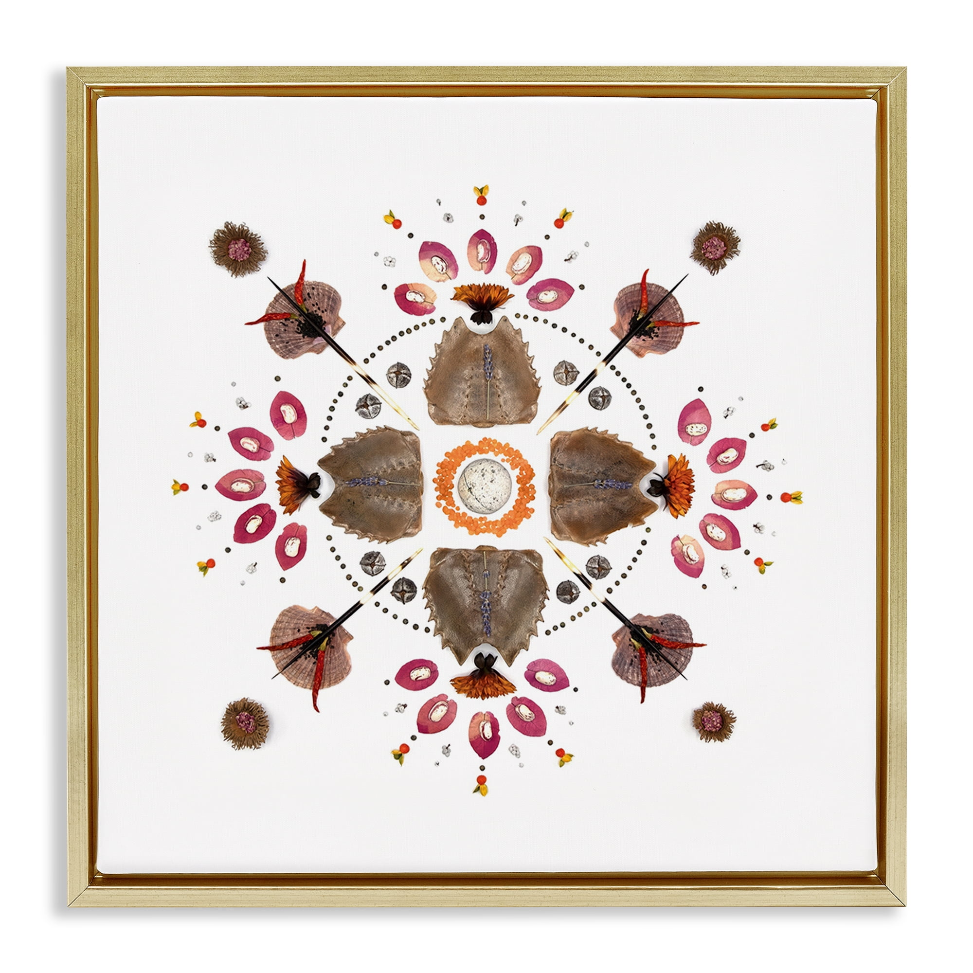 Stupell Industries Symmetrical Nautical Collection Gold Framed Floater Canvas Wall Art, design by Beth Adoette