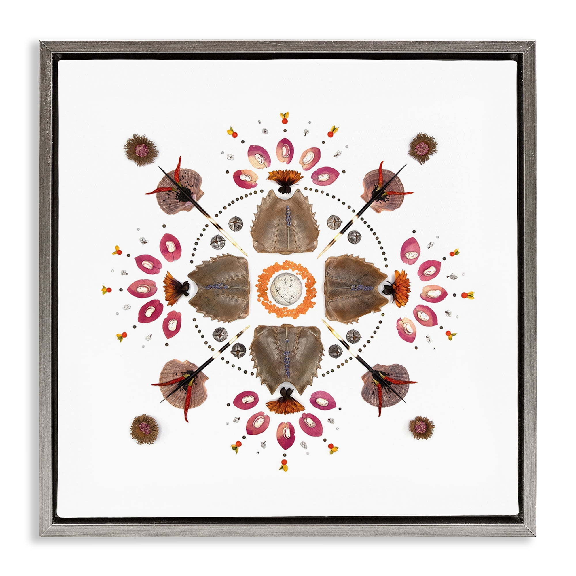 Stupell Industries Symmetrical Nautical Collection Gray Framed Floater Canvas Wall Art, design by Beth Adoette