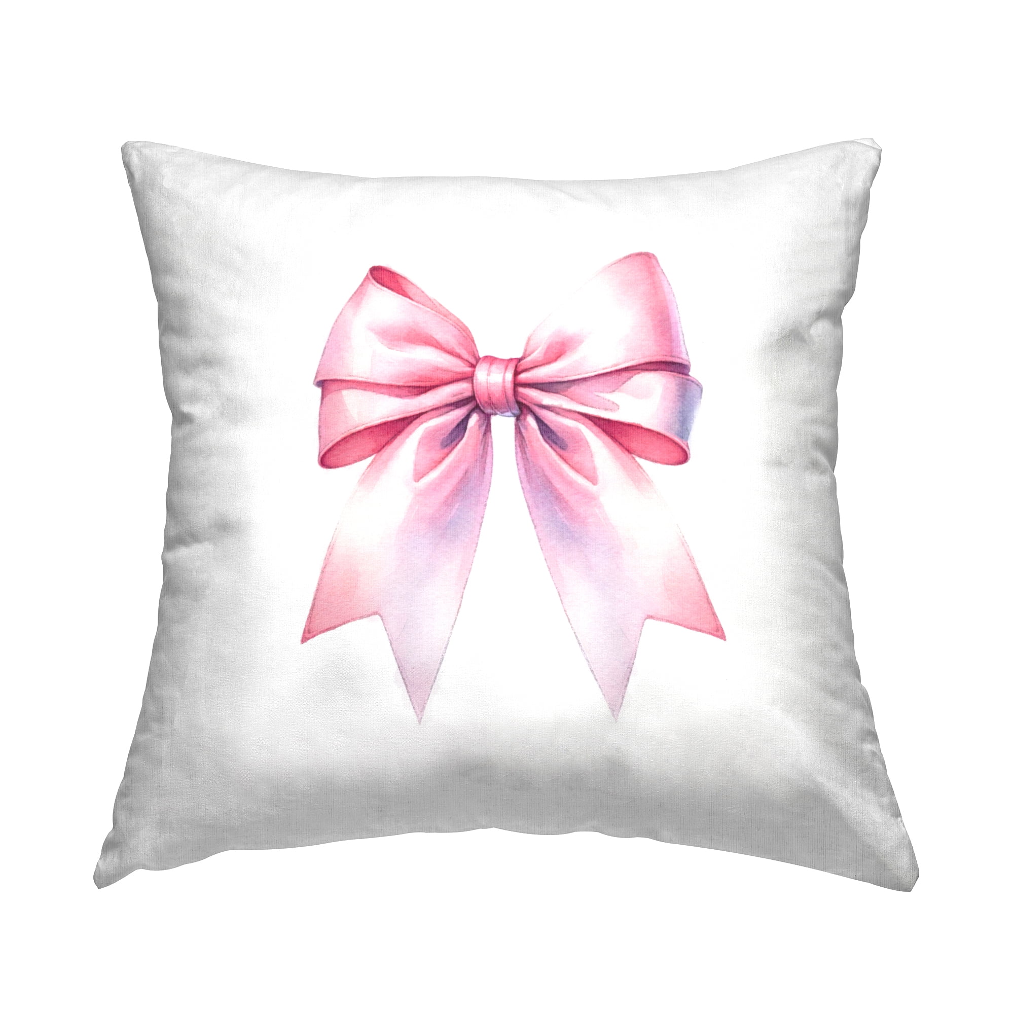 Stupell Industries Symmetrical Pink Bow Decorative Printed Throw Pillow Design by Amanda Greenwood.