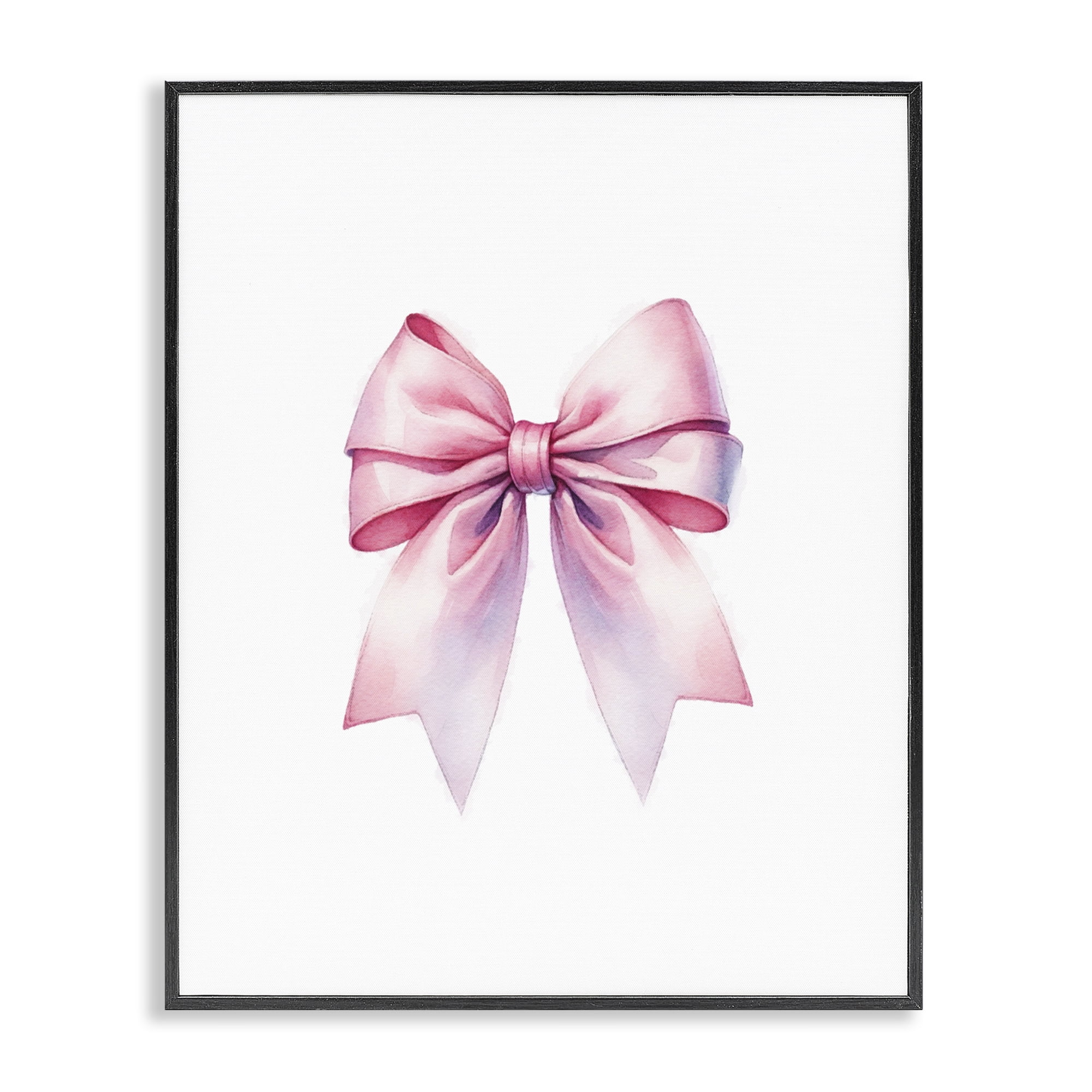 Stupell Industries Symmetrical Pink Bow Fashion Painting Black Framed Art Print Wall Art, 16 x 20