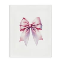 Stupell Industries Symmetrical Pink Bow Fashion Painting Wrapped Canvas Art Print Wall Art, 16 x 20