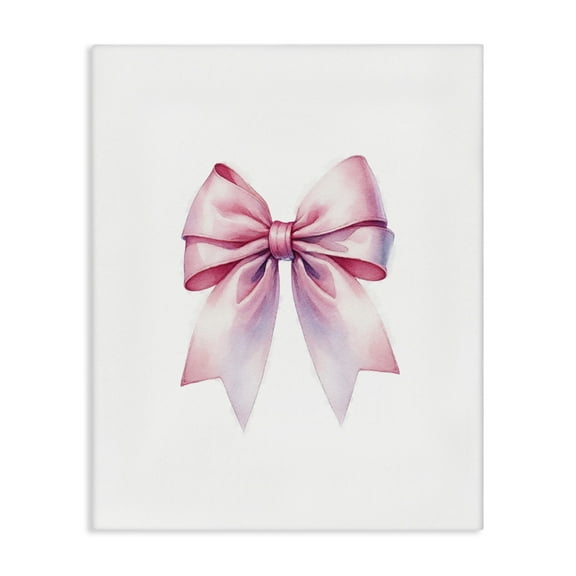 Stupell Industries Symmetrical Pink Bow Fashion Painting Wrapped Canvas Art Print Wall Art, 16 x 20