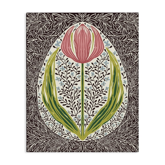Stupell Industries Symmetrical Spring Tulip Canvas Wall Art design by Hannah Beisang, 30 x 24
