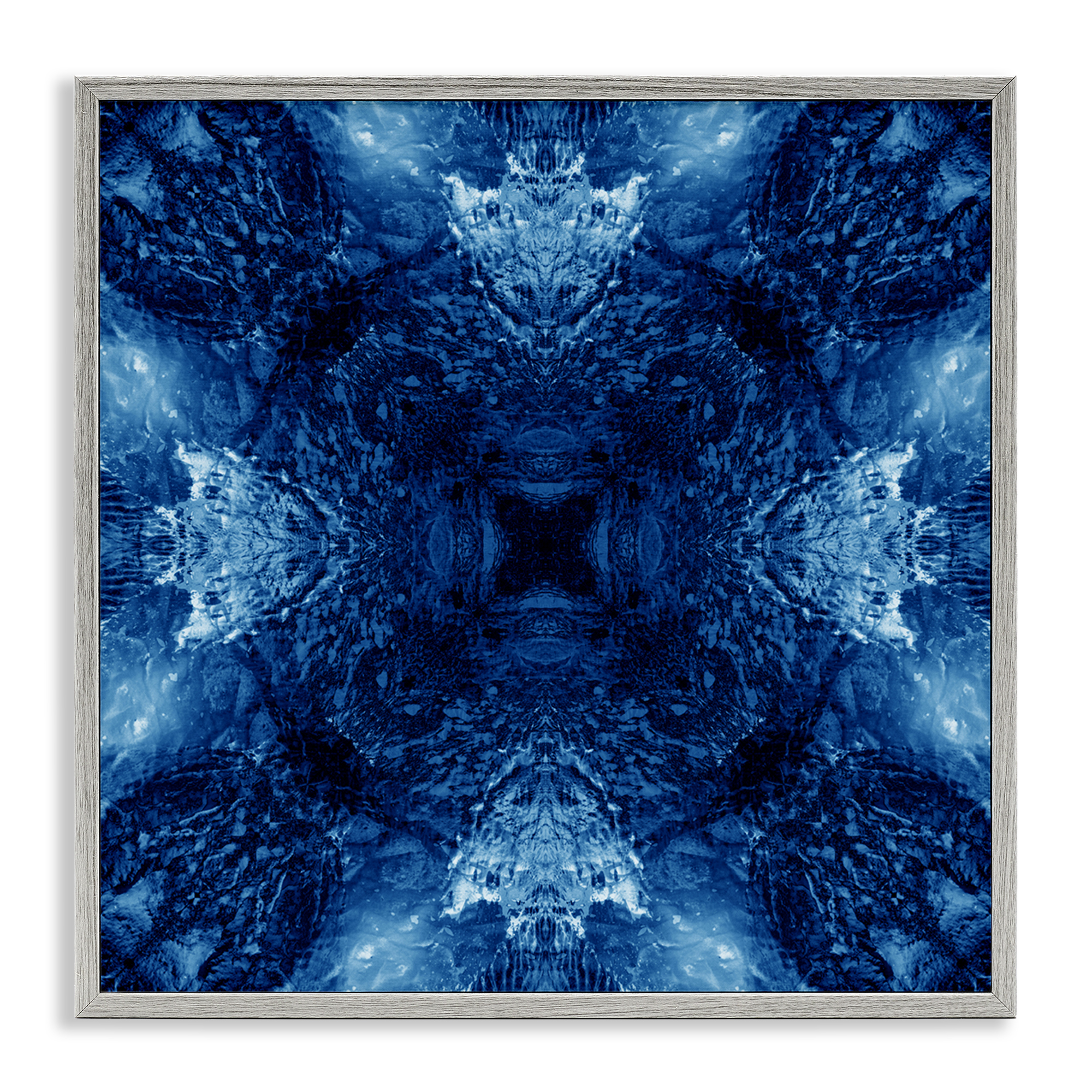 Stupell Industries Symmetrical Tie Dye Pattern Abstract Painting Gray Framed Art Print Wall Art, 24 x 24
