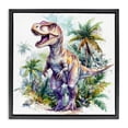 thumbnail image 1 of Stupell Industries Bohemian T-Rex Among Palm Trees Black Floating Frame Canvas Art, 18 x 18, by Creative Studio, 1 of 8