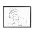 thumbnail image 1 of Stupell Industries T-Rex Dinosaur Portrait Minimal Outline Linework Black Framed, 24 x 30, Design by Ziwei Li, 1 of 5
