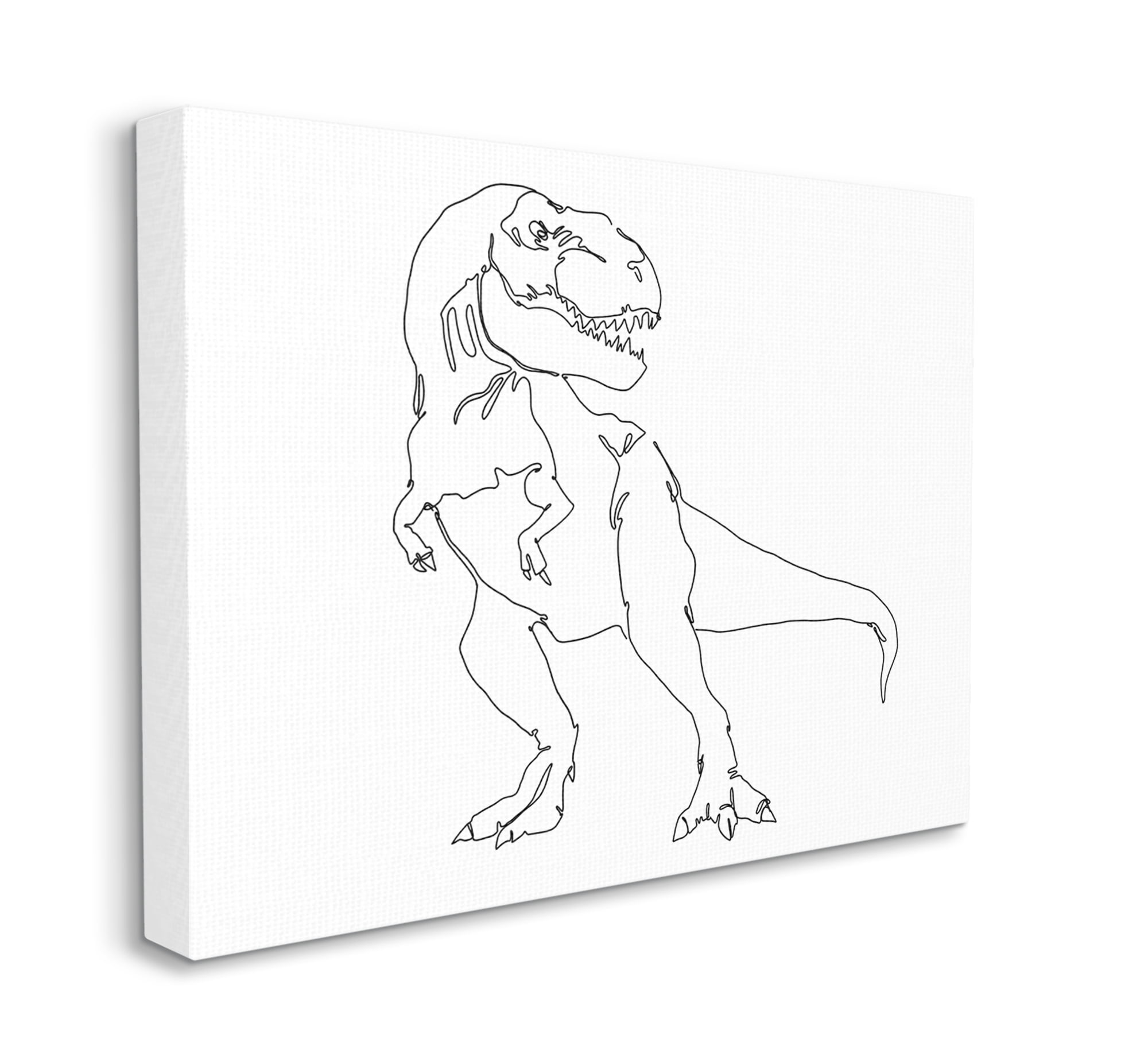 Stupell Industries T-Rex Dinosaur Portrait Minimal Outline Linework Canvas Wall Art, 16 x 20, Design by Ziwei Li