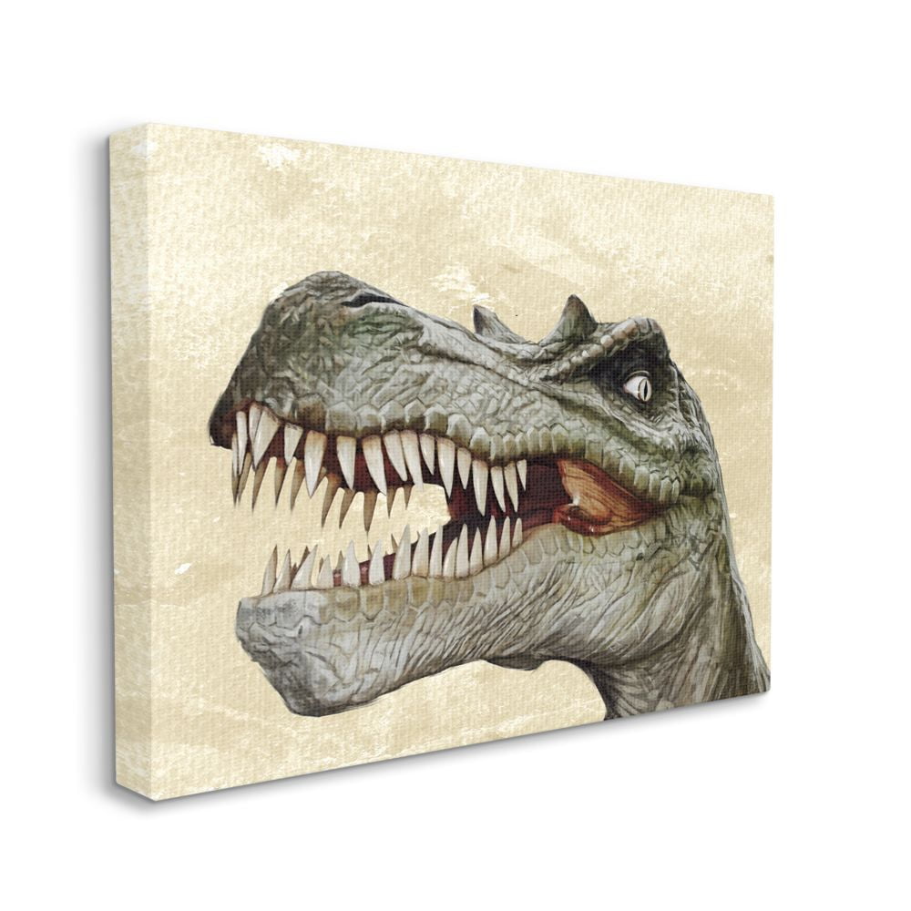 Stupell Industries T-Rex Dinosaur Portrait Teeth Fangs Reptile Teeth Canvas Wall Art Design by Ziwei Li, 30" x 40"