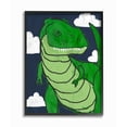 thumbnail image 1 of Stupell Industries T-Rex Kid's Illustration Green Dinosaur Blue Sky Framed Wall Art Design by Daphne Polselli, 11" x 14", Black Framed, 1 of 1