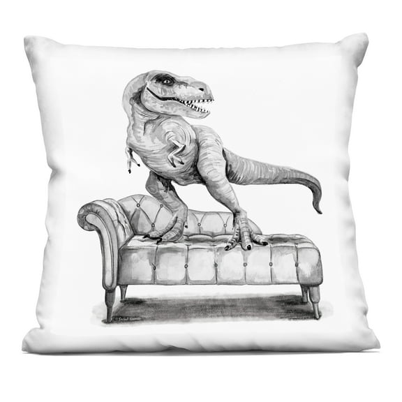 Stupell Industries T-Rex on Chaise Lounge Decorative Printed Throw Pillow, design by Rachel Nieman