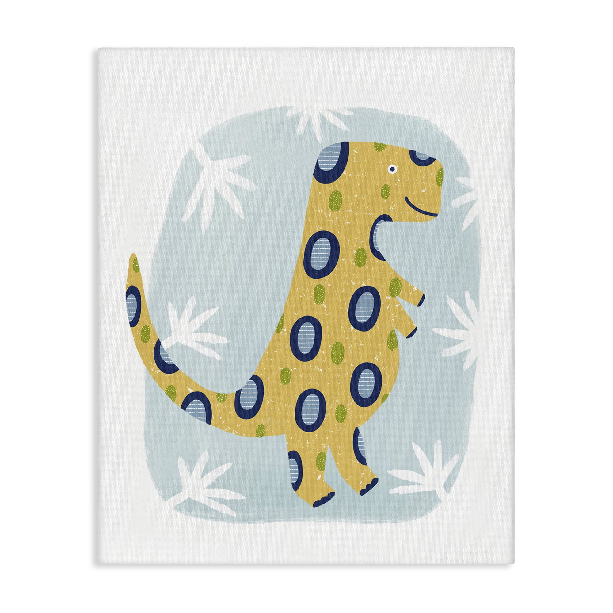 Stupell Industries T-Rex with Leaves Animals & Insects Painting Gallery Wrapped Canvas Art Print Wall Art, 36 x 48