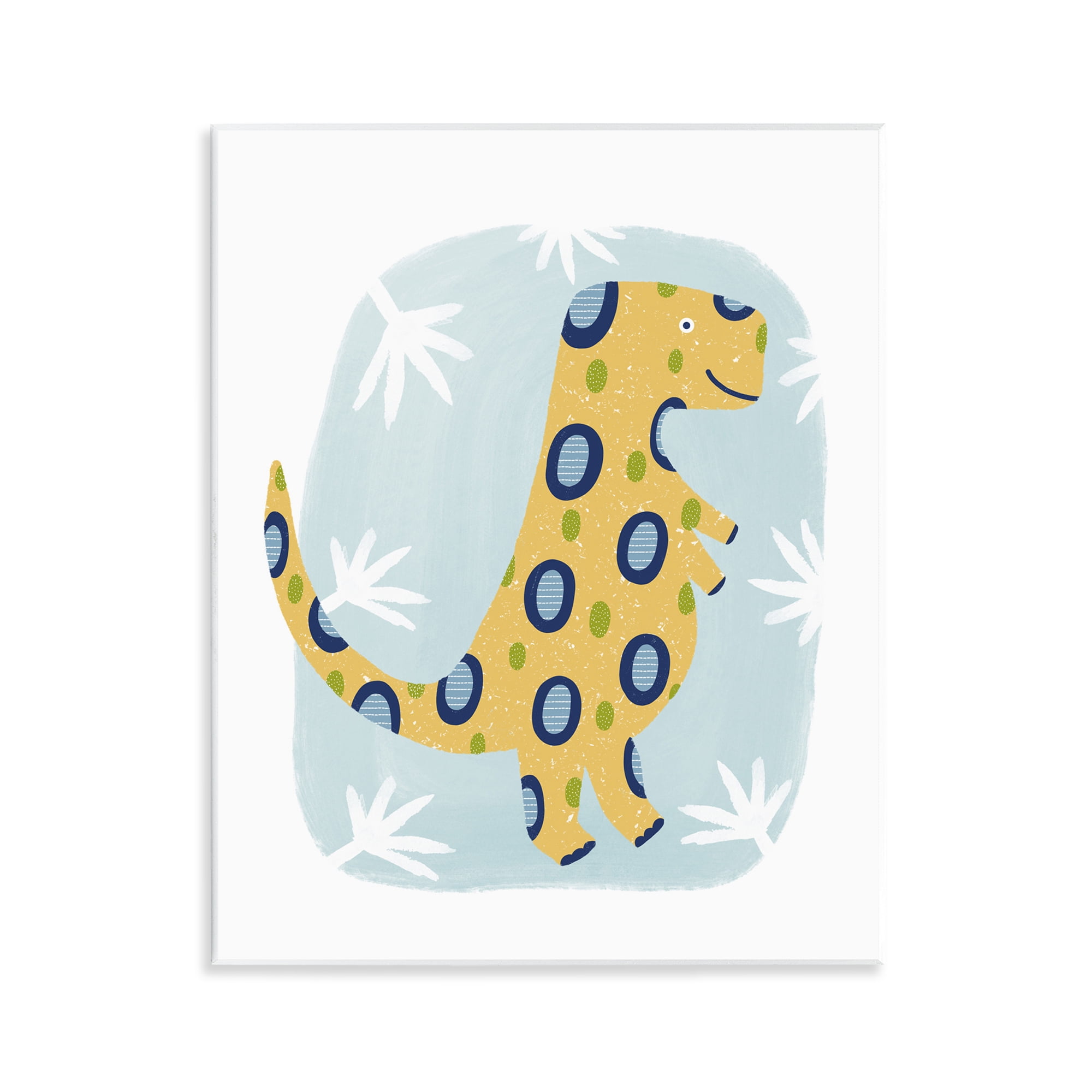 Stupell Industries T-Rex with Leaves Animals & Insects Painting Unframed Art Print Wall Art, 11 x 14