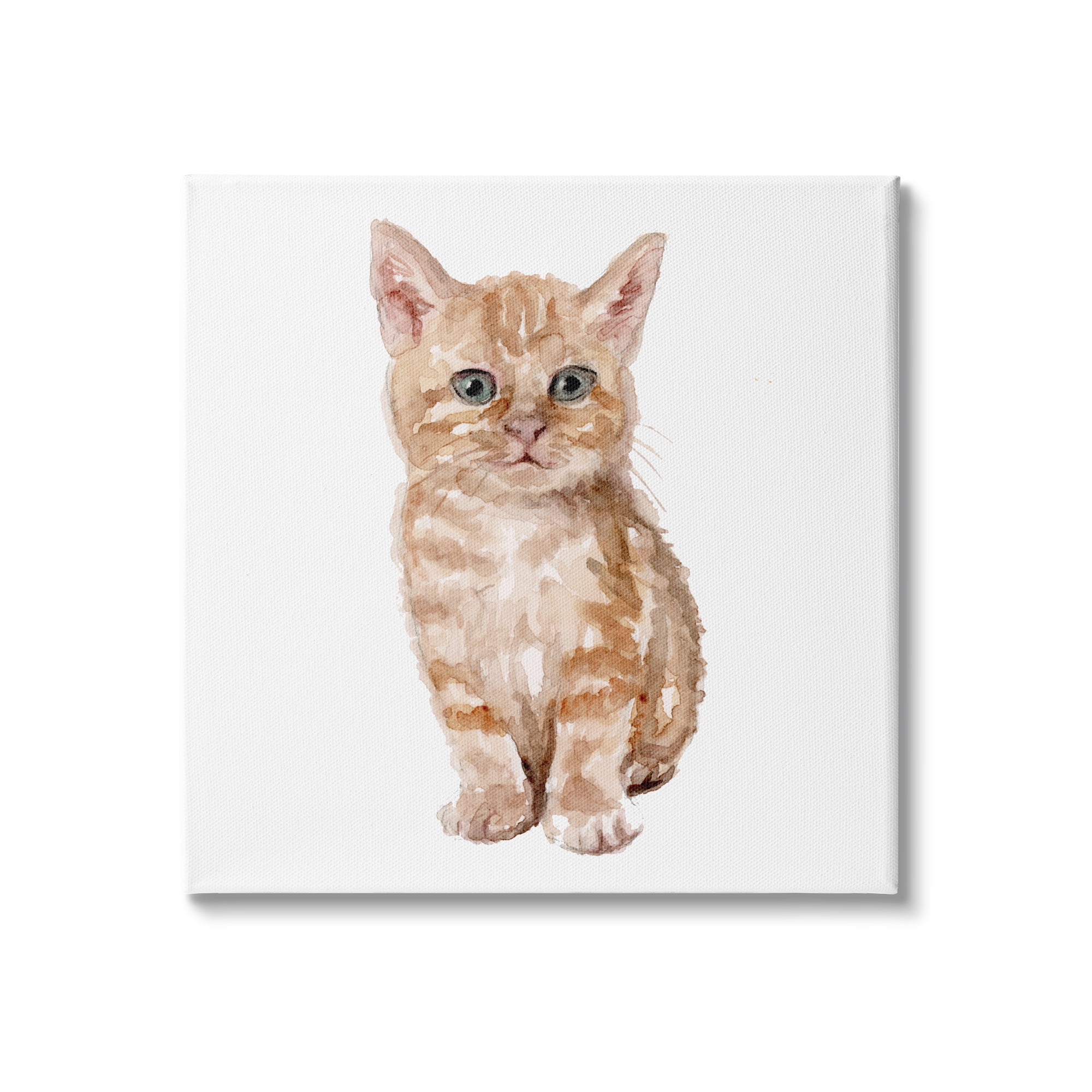 Stupell Industries Tabby Cat Kitten Watercolor Portrait Nursery Animal, 36 x 36,Design by Fox Hollow Studios