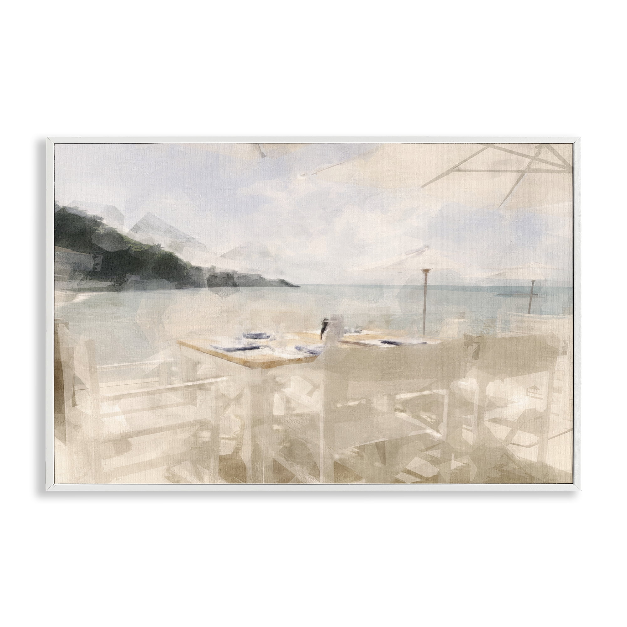 Stupell Industries Table By The Sea White Framed Giclee Art, design by Noah Bay