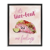Stupell Industries Taco-Bout Our Feelings Novelty Painting Black Floater Framed Art Print Wall Art, 17 x 21