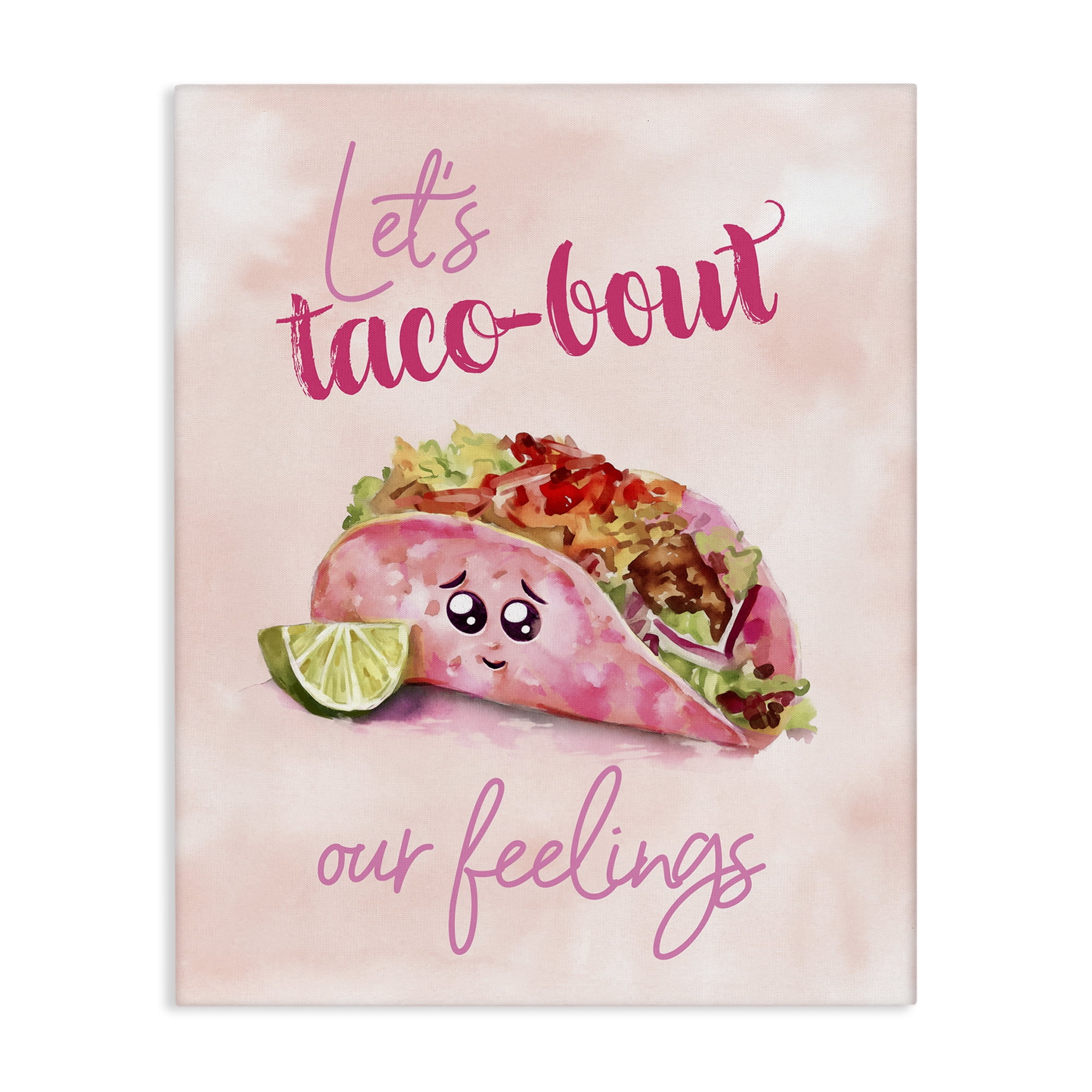 Stupell Industries Taco-Bout Our Feelings Novelty Painting Gallery Wrapped Canvas Art Print Wall Art, 16 x 20