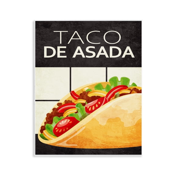 Stupell Industries Taco Classic Meal Food & Beverage Painting Unframed Art Print Wall Art, 11 x 14
