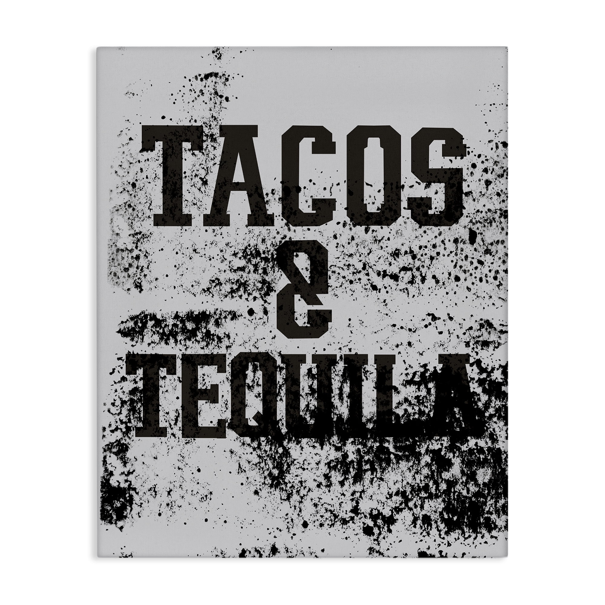 Stupell Industries Tacos & Tequila with Splatter Food & Beverage Painting Wrapped Canvas Art Print Wall Art, 30 x 40