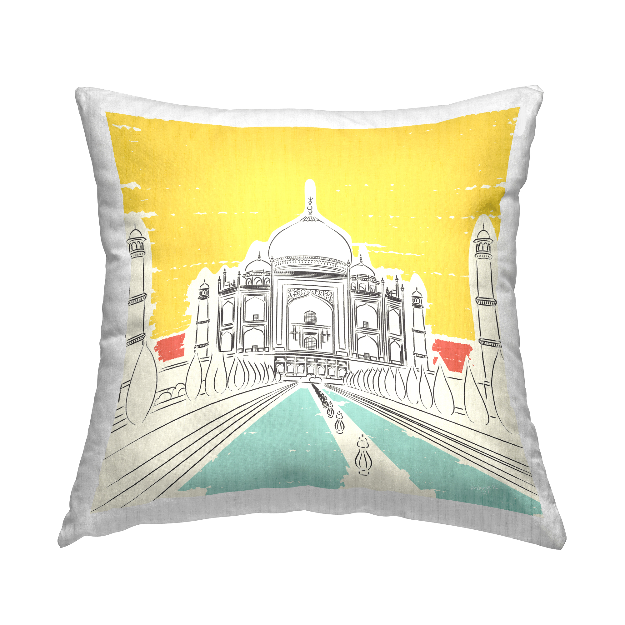 Stupell Industries Taj Mahal Architecture Decorative Printed Throw Pillow, 18 x 18