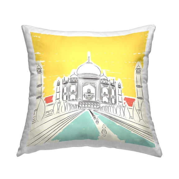 Stupell Industries Taj Mahal Architecture Decorative Printed Throw Pillow, 18 x 18