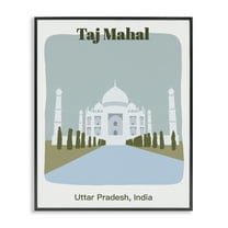 Stupell Industries Taj Mahal Architecture Town & City Painting Black Framed Art Print Wall Art, 11 x 14