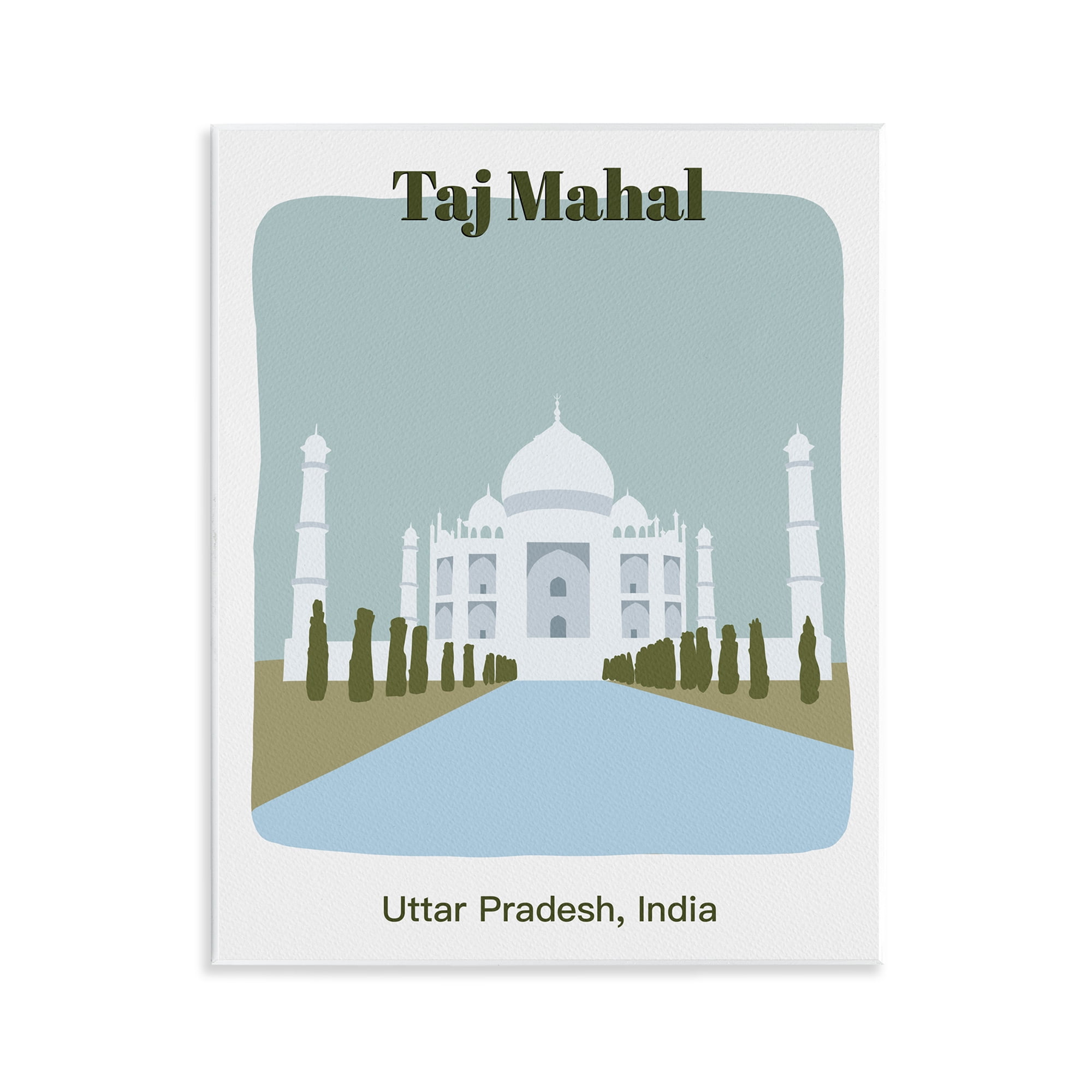 Stupell Industries Taj Mahal Architecture Town & City Painting Unframed Art Print Wall Art, 11 x 14