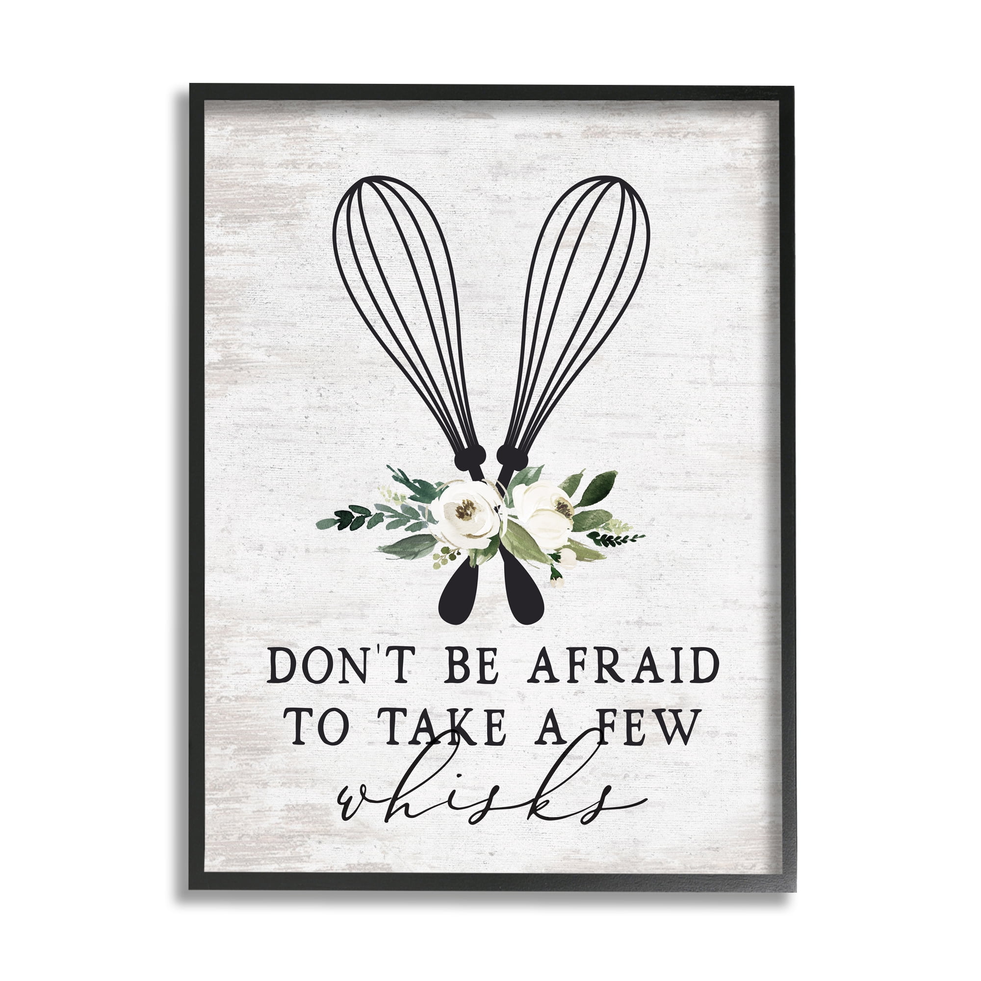 Stupell Industries Take A Few Whisks Phrase Food & Beverage Painting Black Framed Art Print Wall Art, 11 x 14