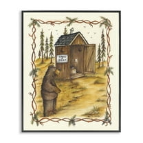 Stupell Industries Take A Seat Outhouse Animals & Insects Painting Black Framed Art Print Wall Art, 11 x 14