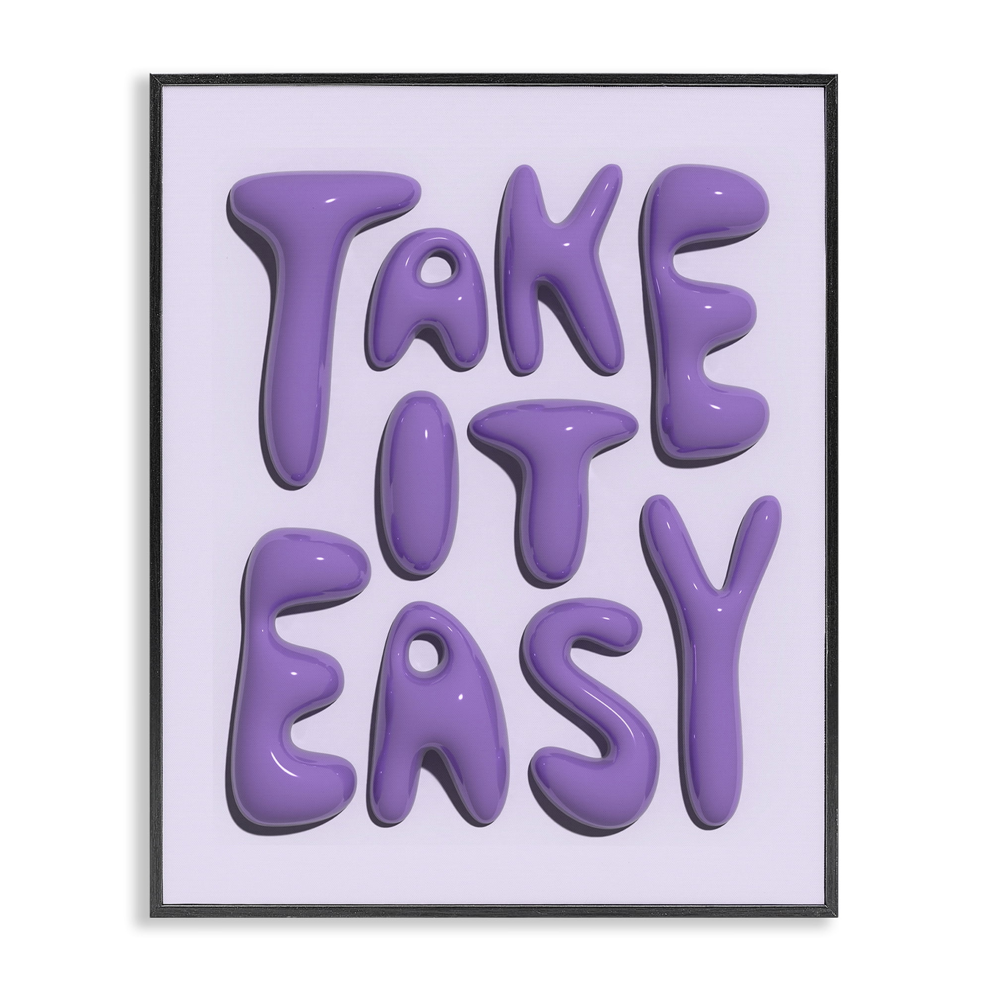 Stupell Industries Take It Easy Letters Text & Numbers Painting Black Framed Art Print Wall Art, 16 x 20