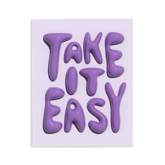 Stupell Industries Take It Easy Letters Text & Numbers Painting Unframed Art Print Wall Art, 11 x 14
