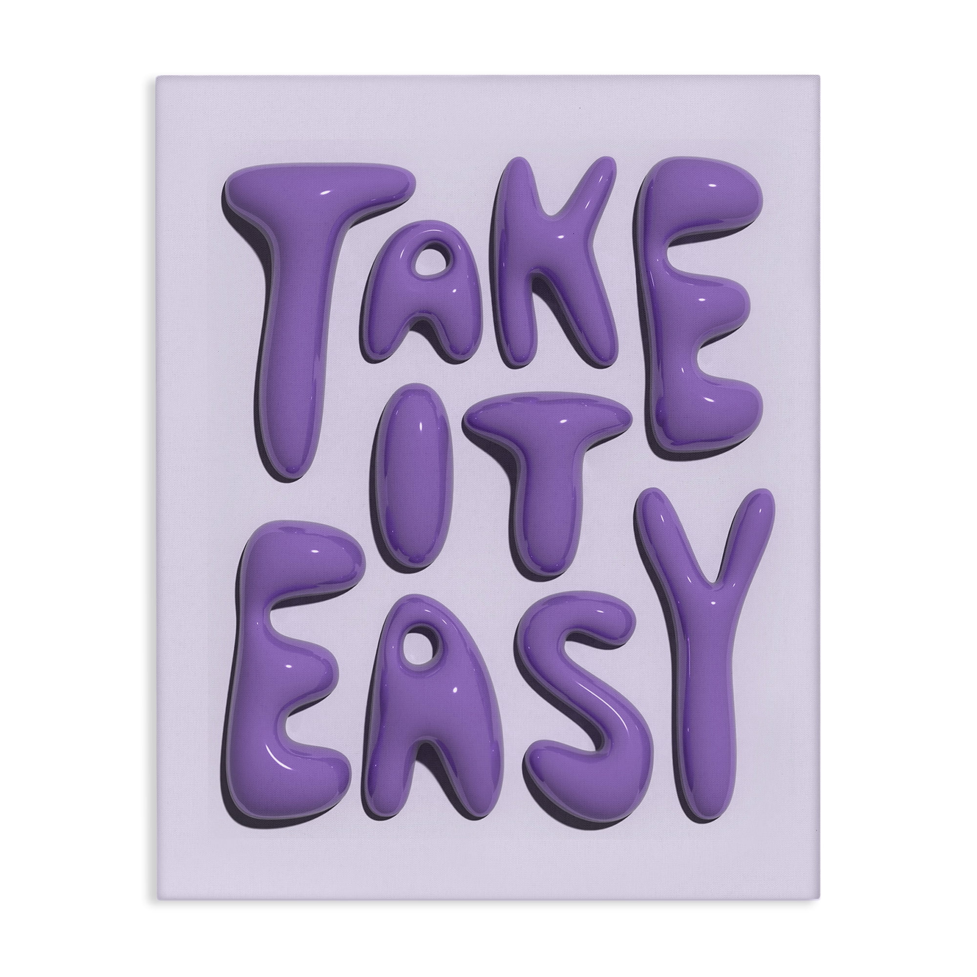 Stupell Industries Take It Easy Letters Text & Numbers Painting Wrapped Canvas Art Print Wall Art, 24 x 30