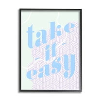 Stupell Industries Take It Easy Pastel Geometric Religious Painting Black Framed Art Print Wall Art