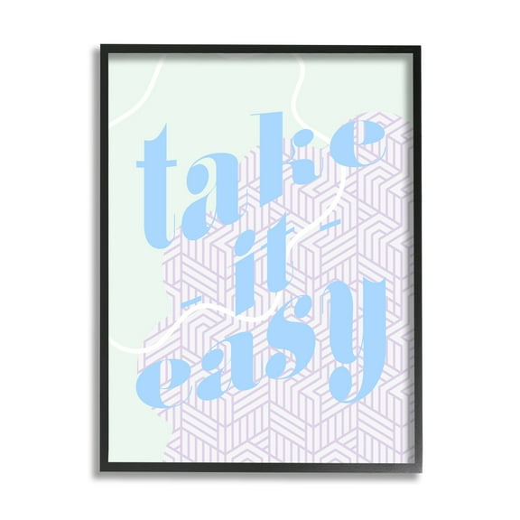 Stupell Industries Take It Easy Pastel Geometric Religious Painting Black Framed Art Print Wall Art