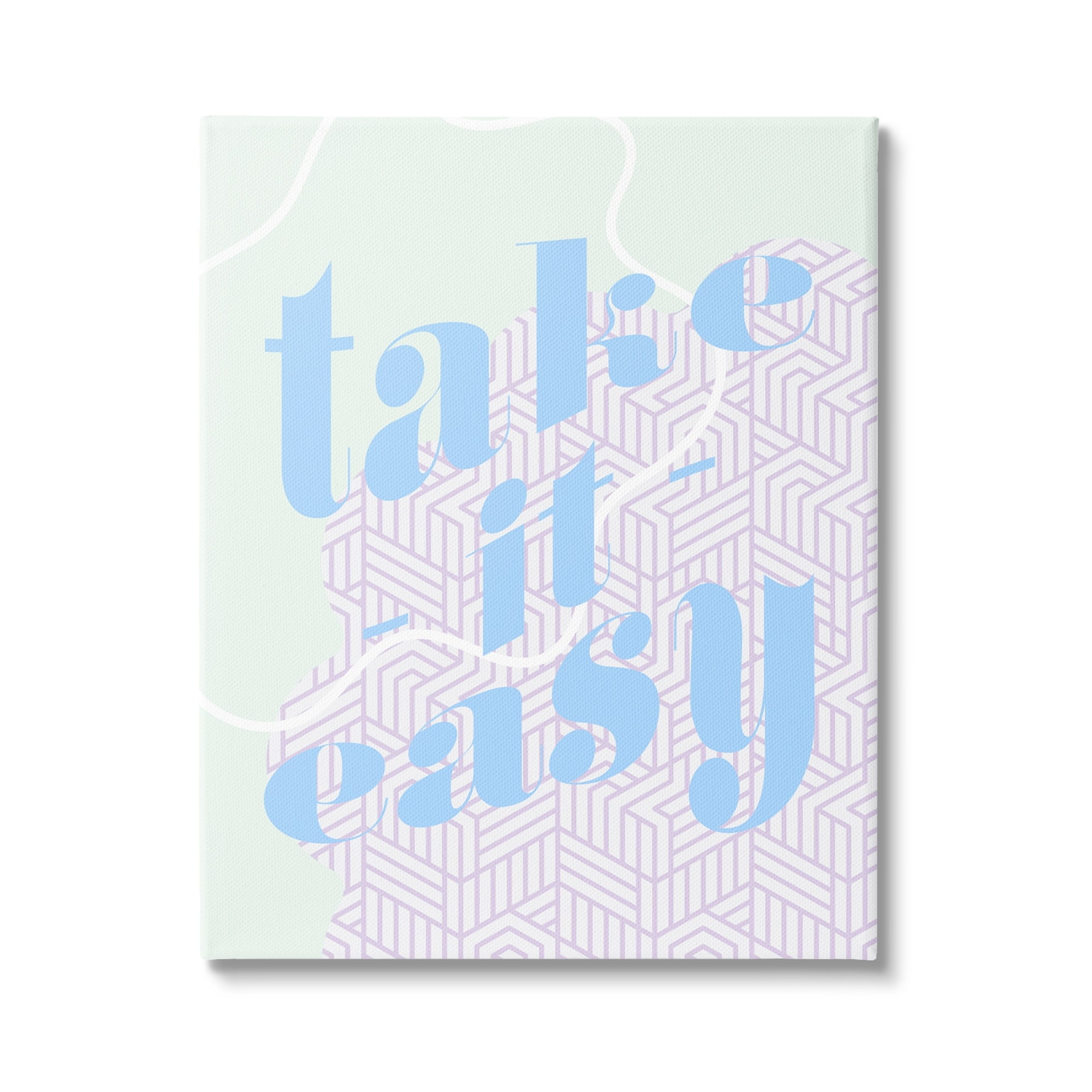 Stupell Industries Take It Easy Pastel Geometric Religious Painting Gallery Wrapped Canvas Print Wall Art