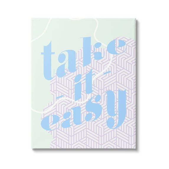 Stupell Industries Take It Easy Pastel Geometric Religious Painting Gallery Wrapped Canvas Print Wall Art