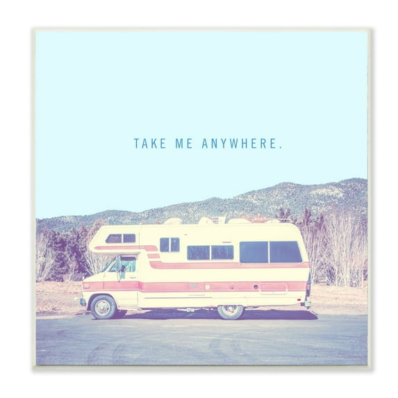 Stupell Industries Take Me Anywhere Family Camper Vintage Photograph Unframed Art Print Wall Art, 12x12, by Thomas Brn