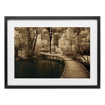 Stupell Industries Take My Lead Curved Bridge Black Framed Print Under Glass design by Ily Szilagyi, 14 x 20