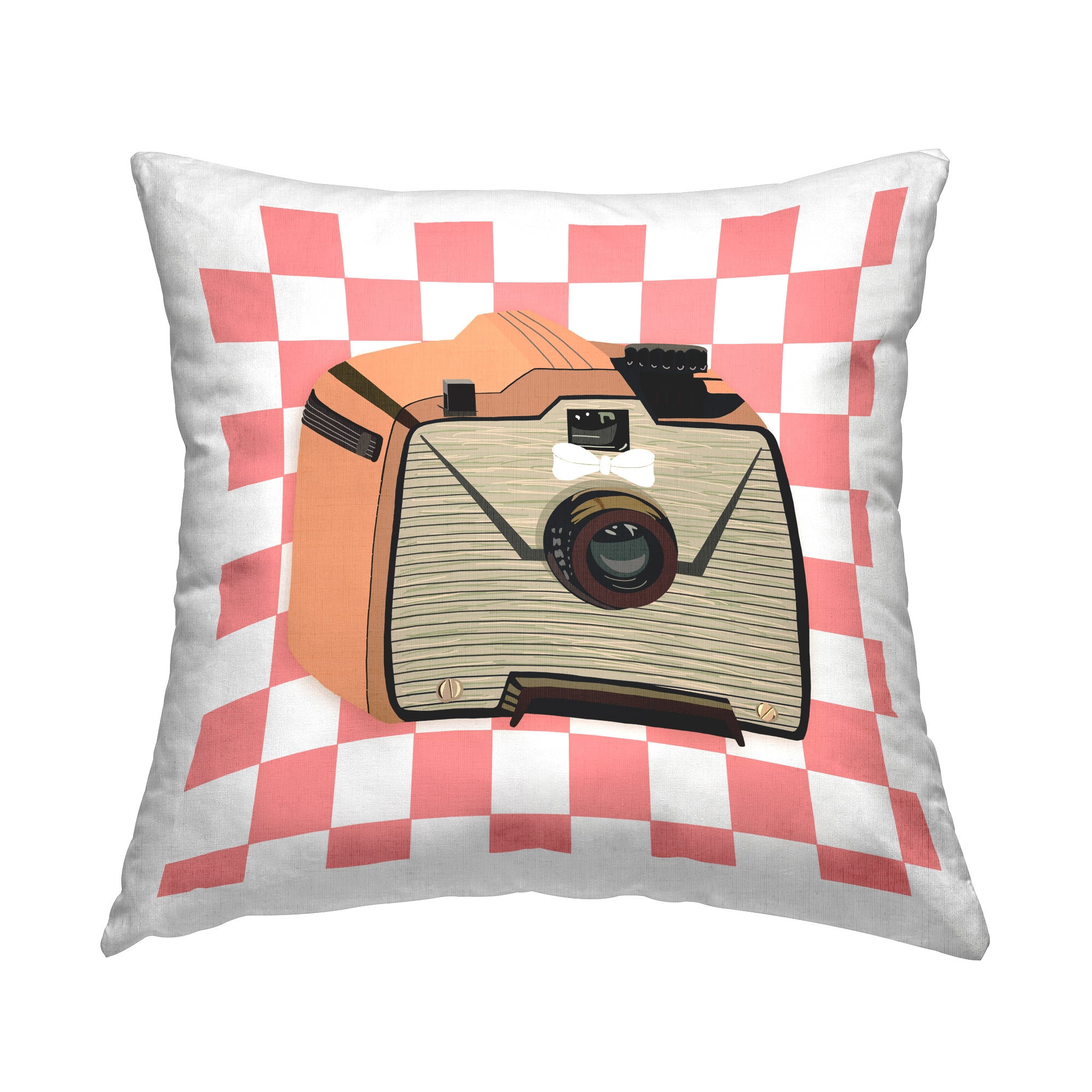 Stupell Industries Take The Shot Retro Camera Decorative Printed Throw Pillow Design by Jen Bucheli.