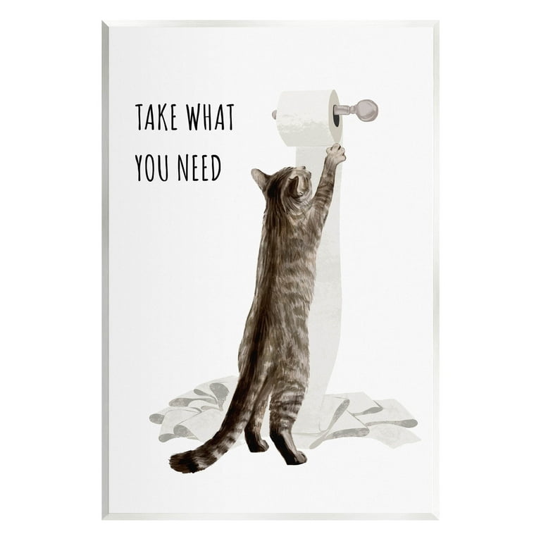Toilet Paper Cats Art Print | Large Toilet Paper Cats Art Print | Large