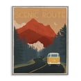 thumbnail image 1 of Take the Scenic Route Phrase Retro Mountain Travel Gray Framed Giclee Art, 16 x 20, 1 of 7