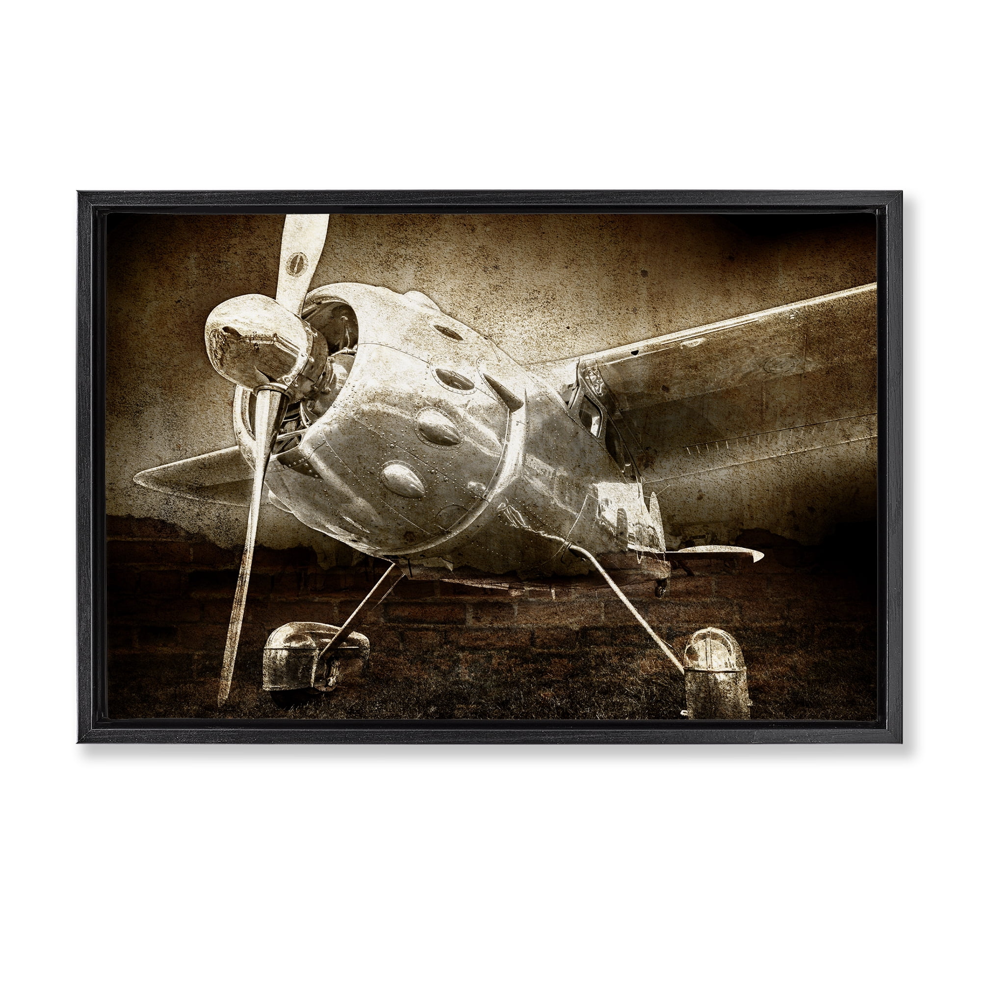 Stupell Industries Taking Flight Vintage Black Framed Floater Canvas Wall Art, design by Kim Allen