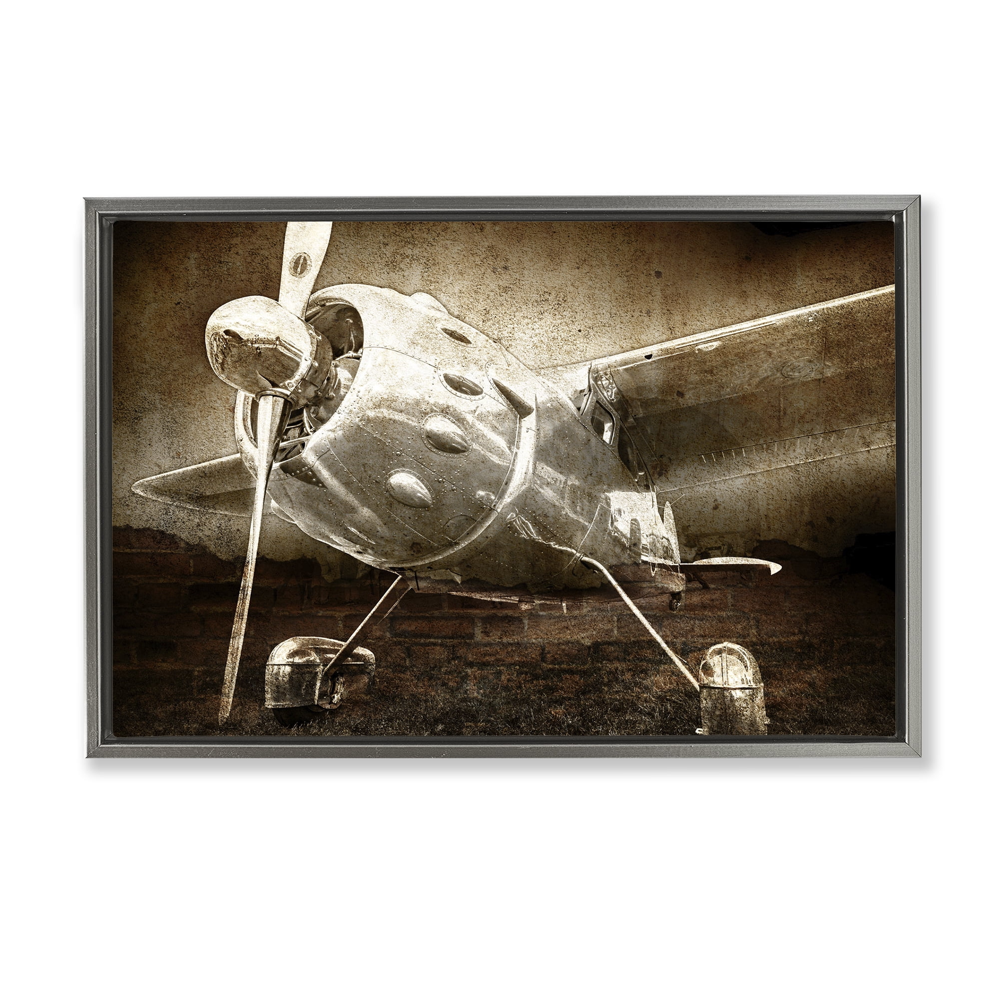 Stupell Industries Taking Flight Vintage Gray Framed Floater Canvas Wall Art, design by Kim Allen
