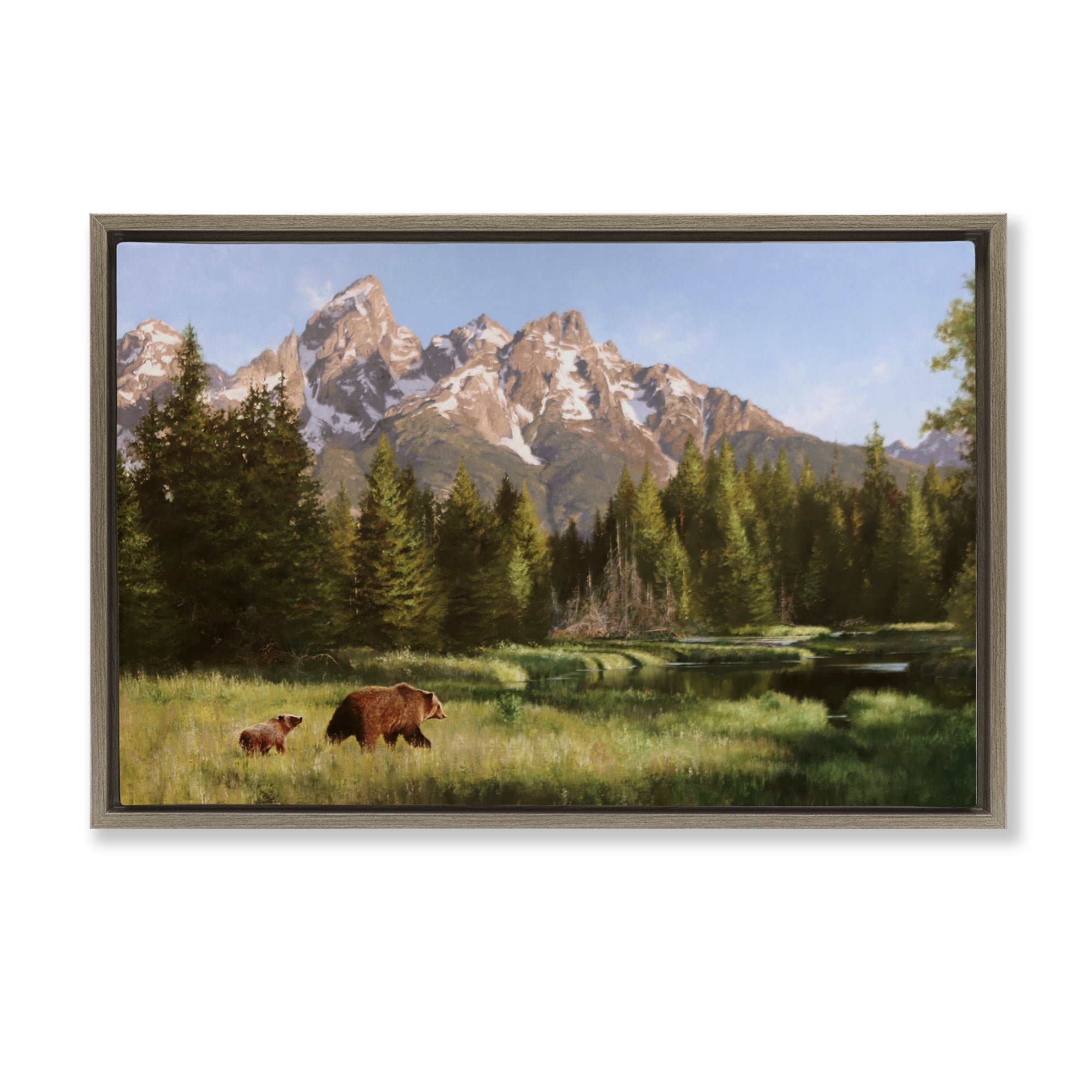Stupell Industries Taking The Scenic Route Landscape & Nature Painting Brown Floater Framed Canvas Art Print Wall Art, 25 x 17