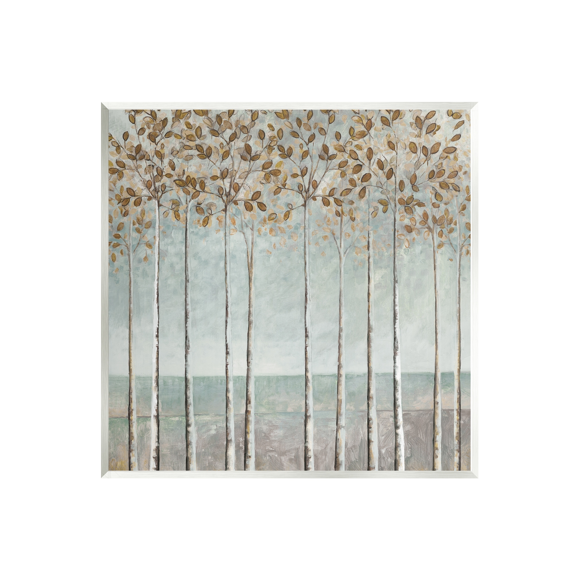 Stupell Industries Tall Birch Tree Trunks Blossoming Fall Leaves Painting Unframed Art Print Wall Art, Design by Cloverfield & Co.