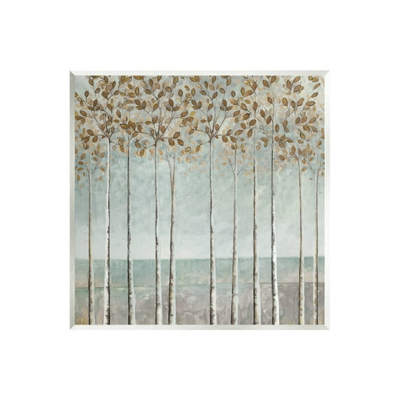 Stupell Industries Tall Birch Tree Trunks Blossoming Fall Leaves Painting Unframed Art Print Wall Art, Design by Cloverfield & Co.