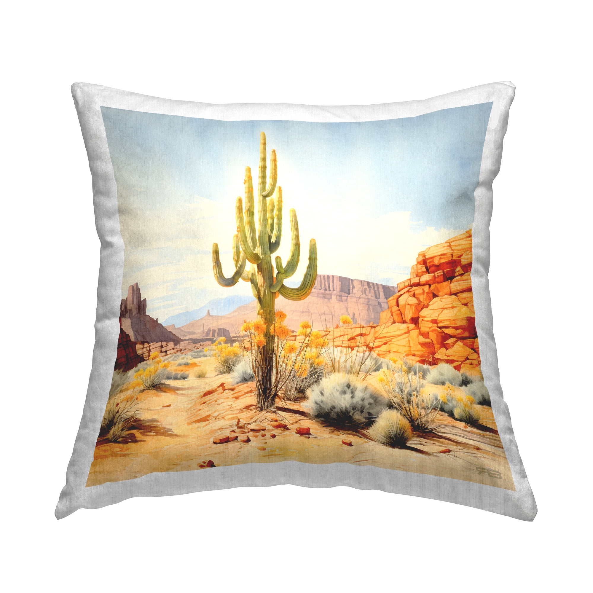Stupell Industries Tall Cactus Landscape Decorative Printed Throw Pillow Design by RB