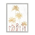 thumbnail image 1 of Stupell Industries Tall Flamingoes Golden Palm Trees over White Gray Framed by Ziwei Li, 1 of 7