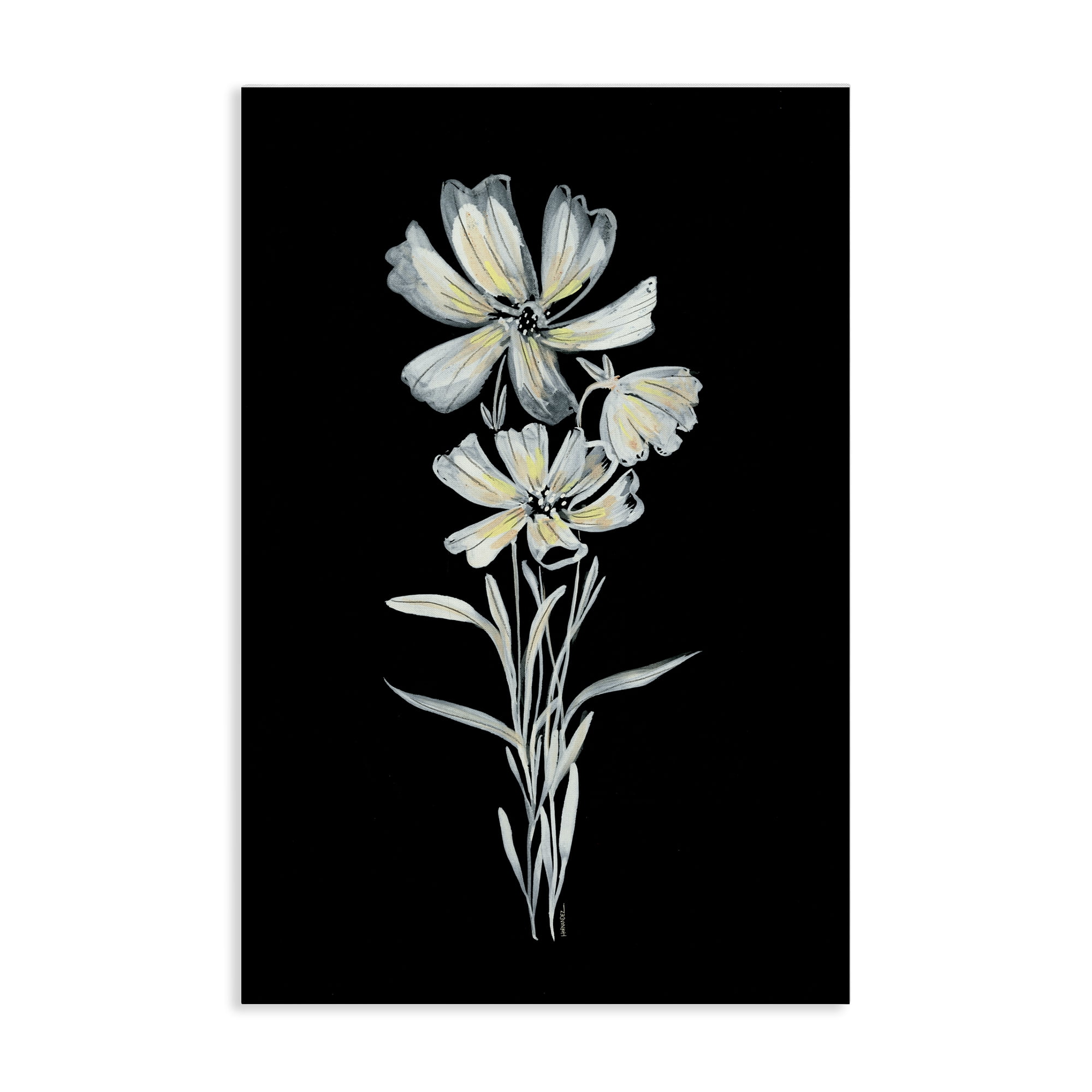 Stupell Industries Tall Floral Stems Plants & Flowers Painting Wrapped Canvas Art Print Wall Art, 20 x 30