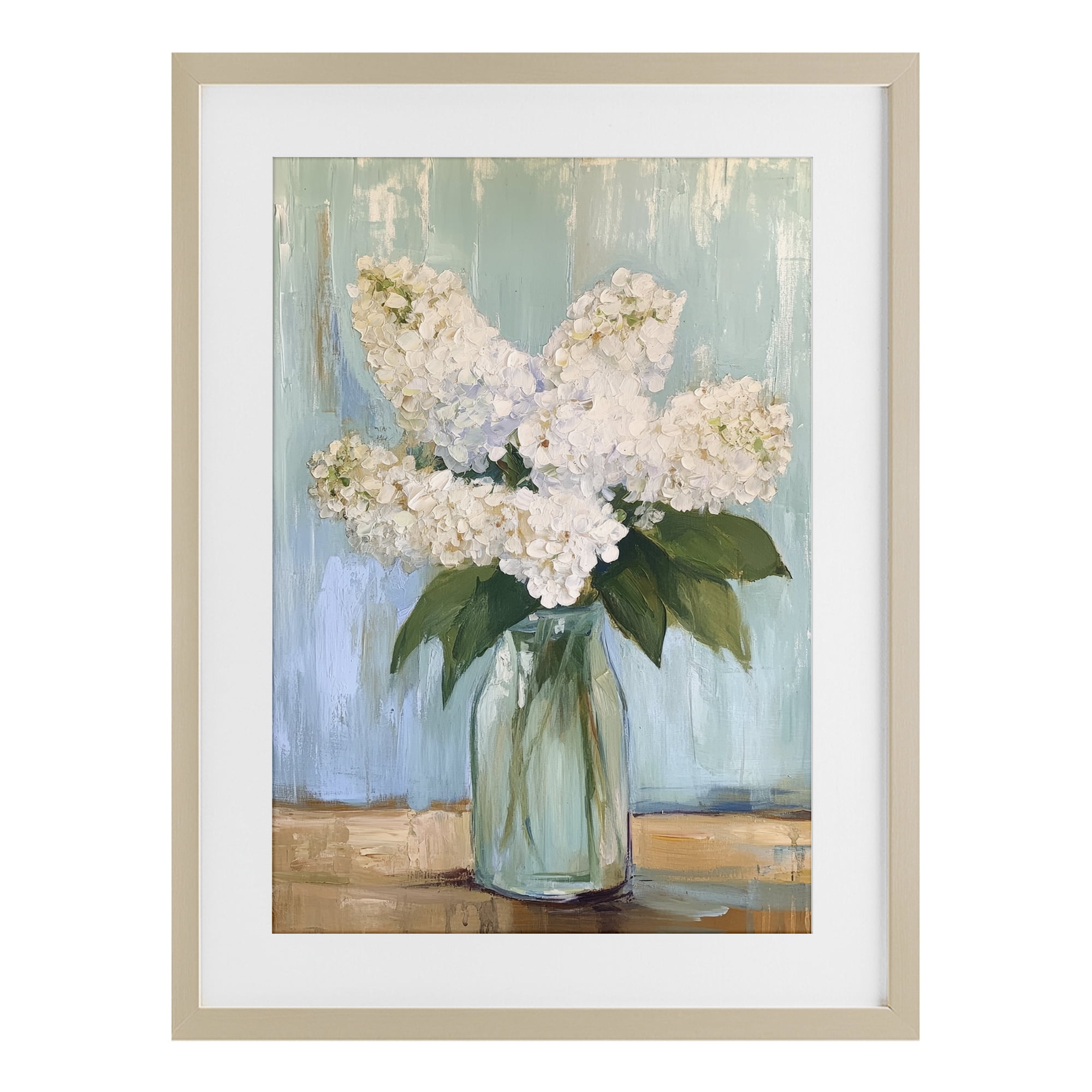 Stupell Industries Tall Flowers in Glass Vase Birch Framed Print Under Glass, design by Petal Prints Design