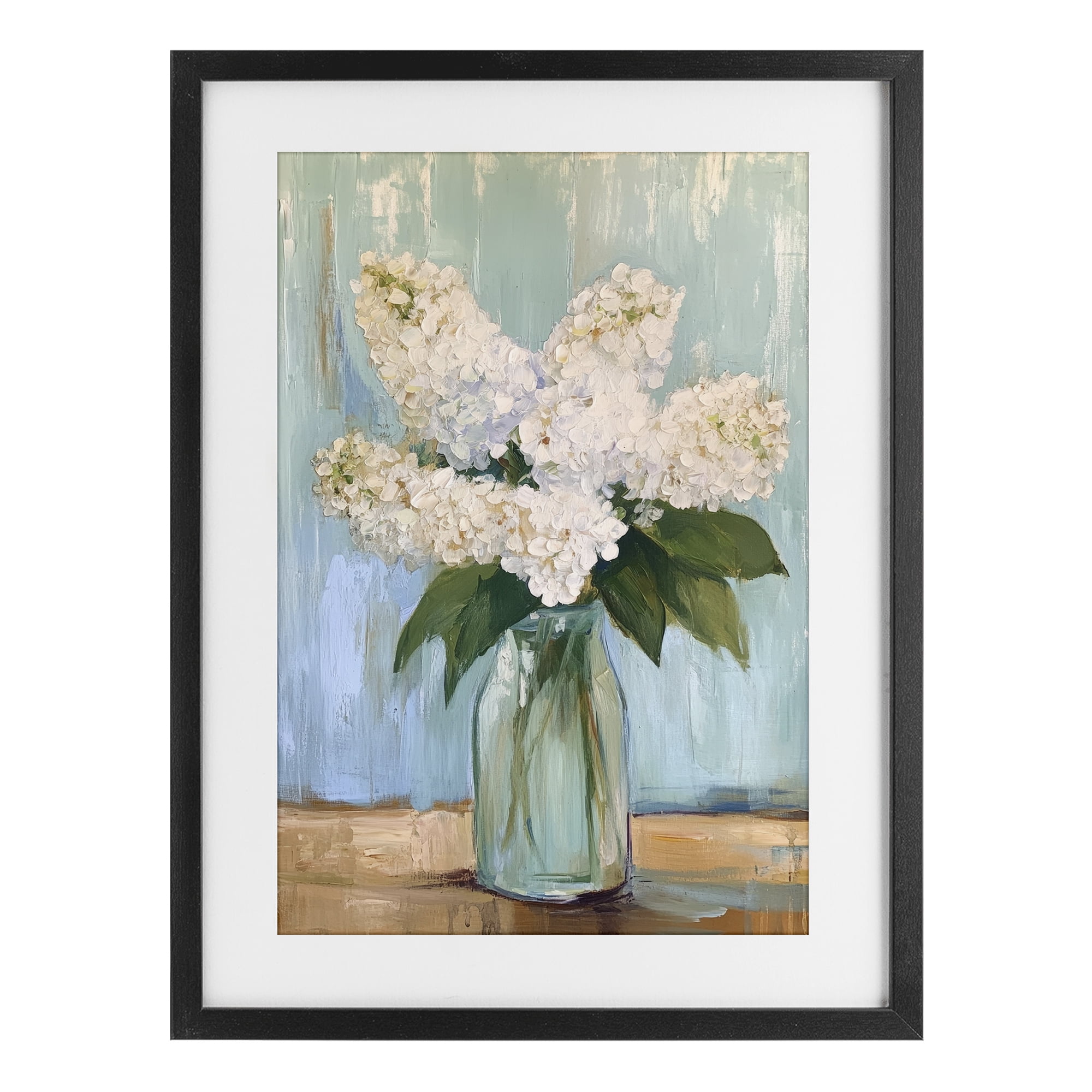 Stupell Industries Tall Flowers in Glass Vase Black Framed Print Under Glass, design by Petal Prints Design